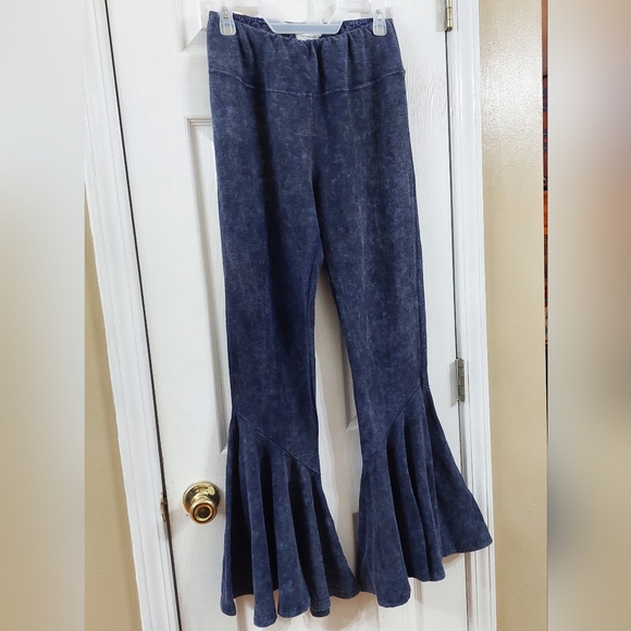 EARTHBOUND Pants - EARTHBOUND Blue Flare Pants Stretchy Size Large Rodeo Festival